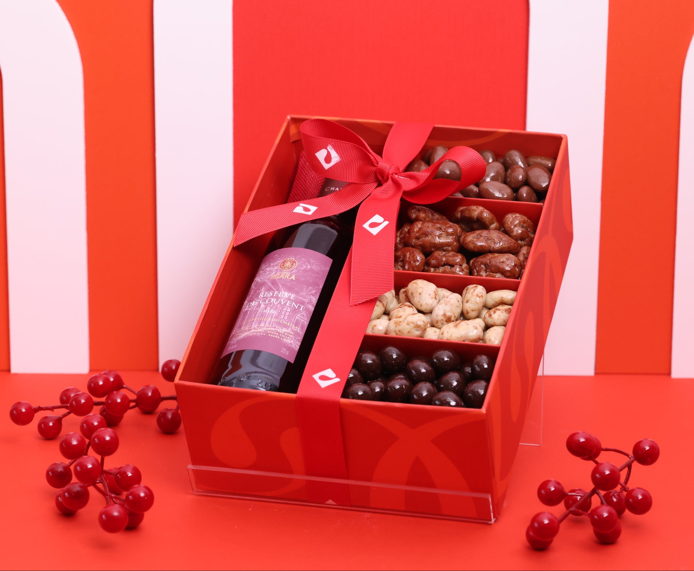 Red Wine Gift Box with Dragées