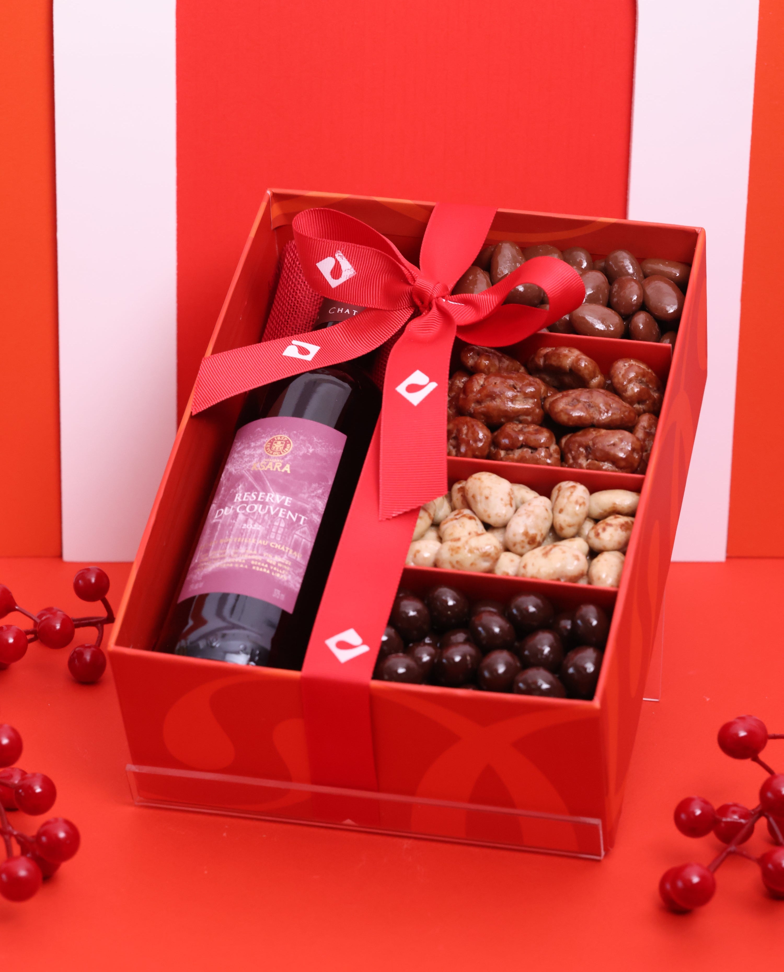 Red Wine Gift Box with Dragées