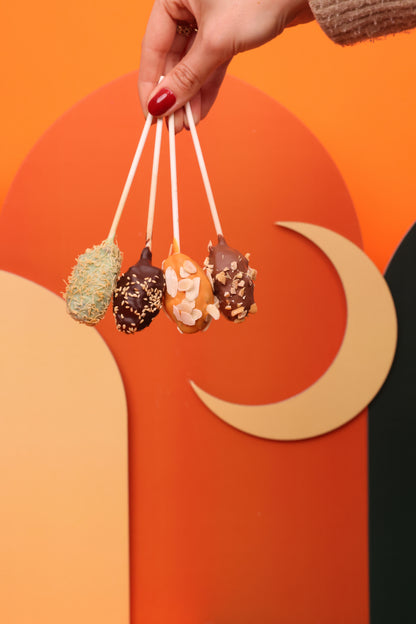 Chocolate date lollipop