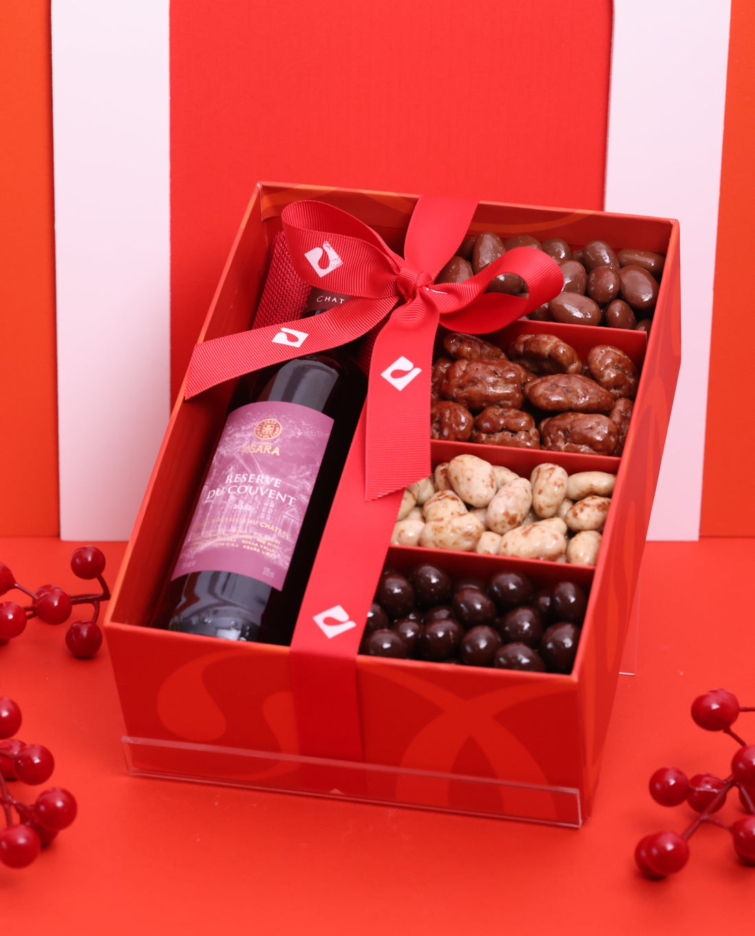 Red Wine Gift Box with Dragées