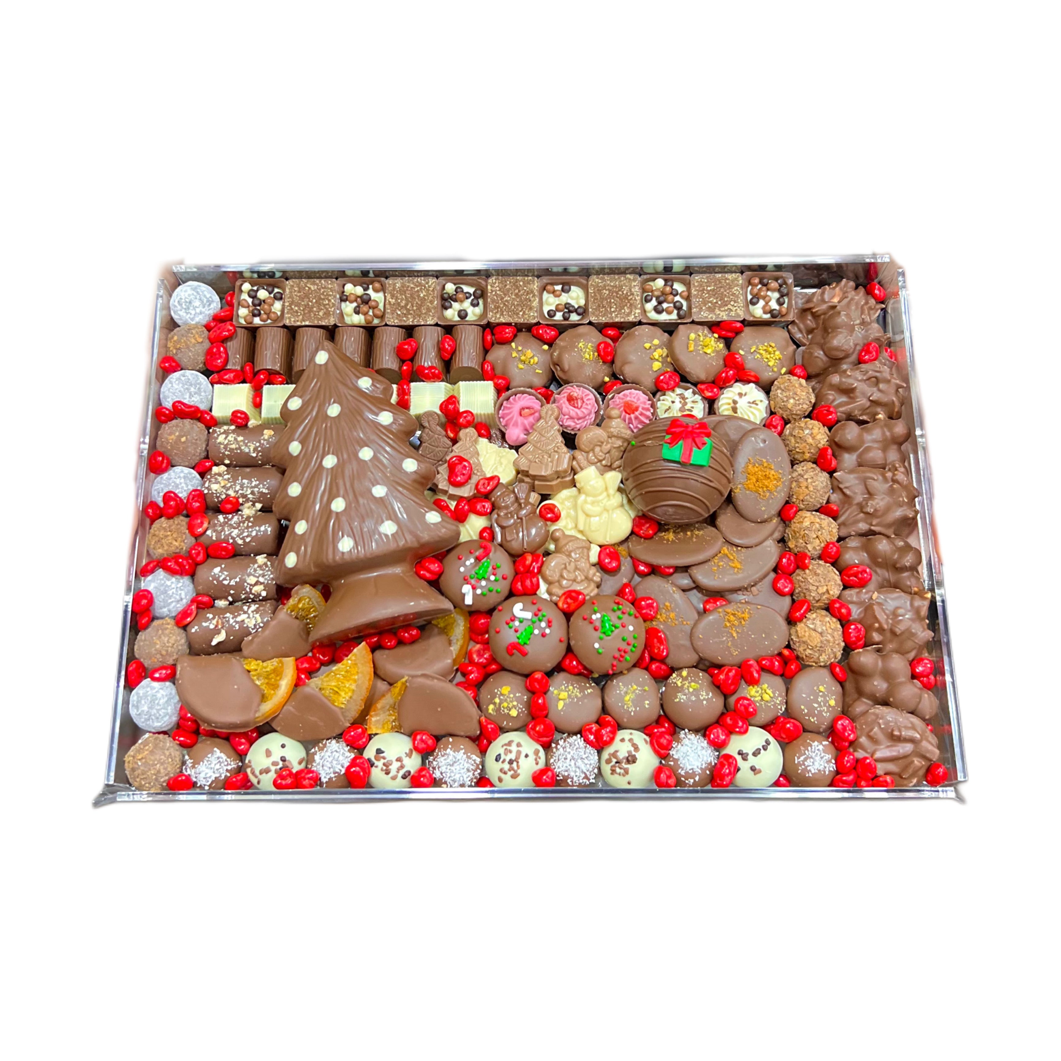 Chocolate christmas arragements tray