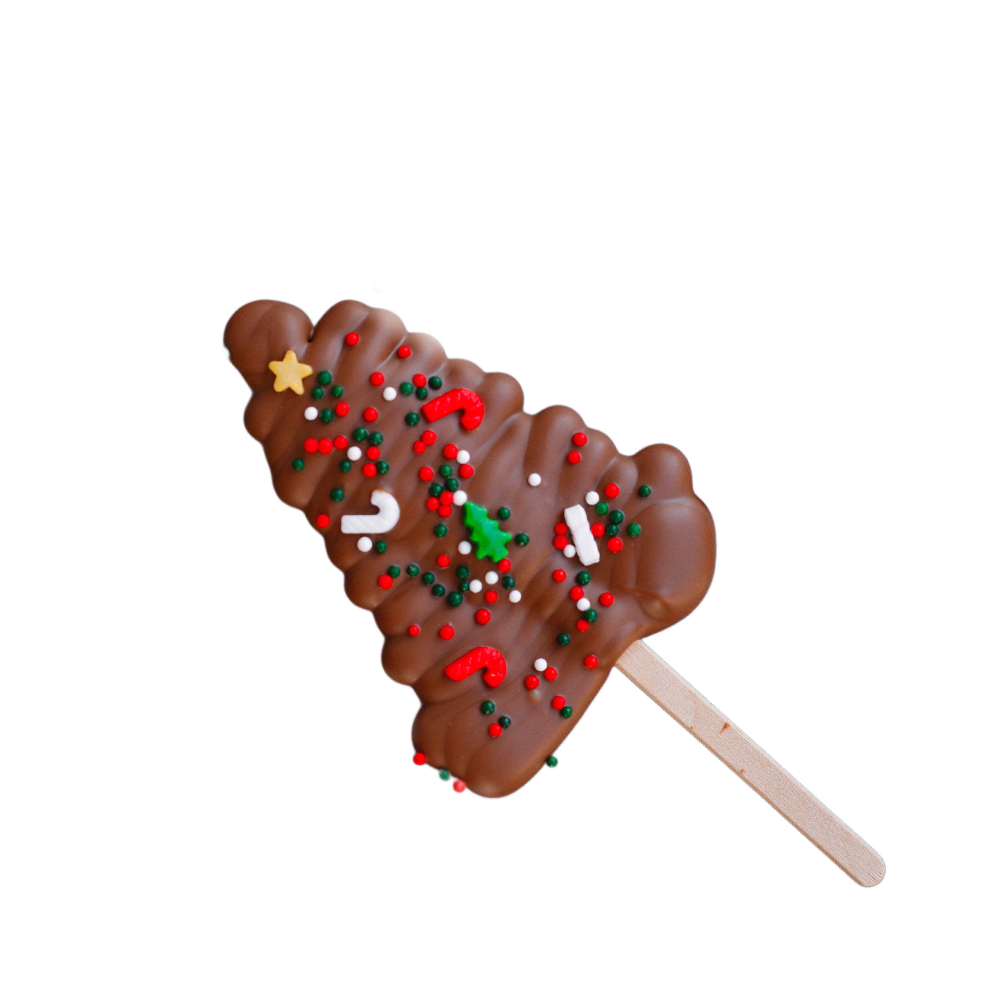 Christmas tree chocolate lollipop