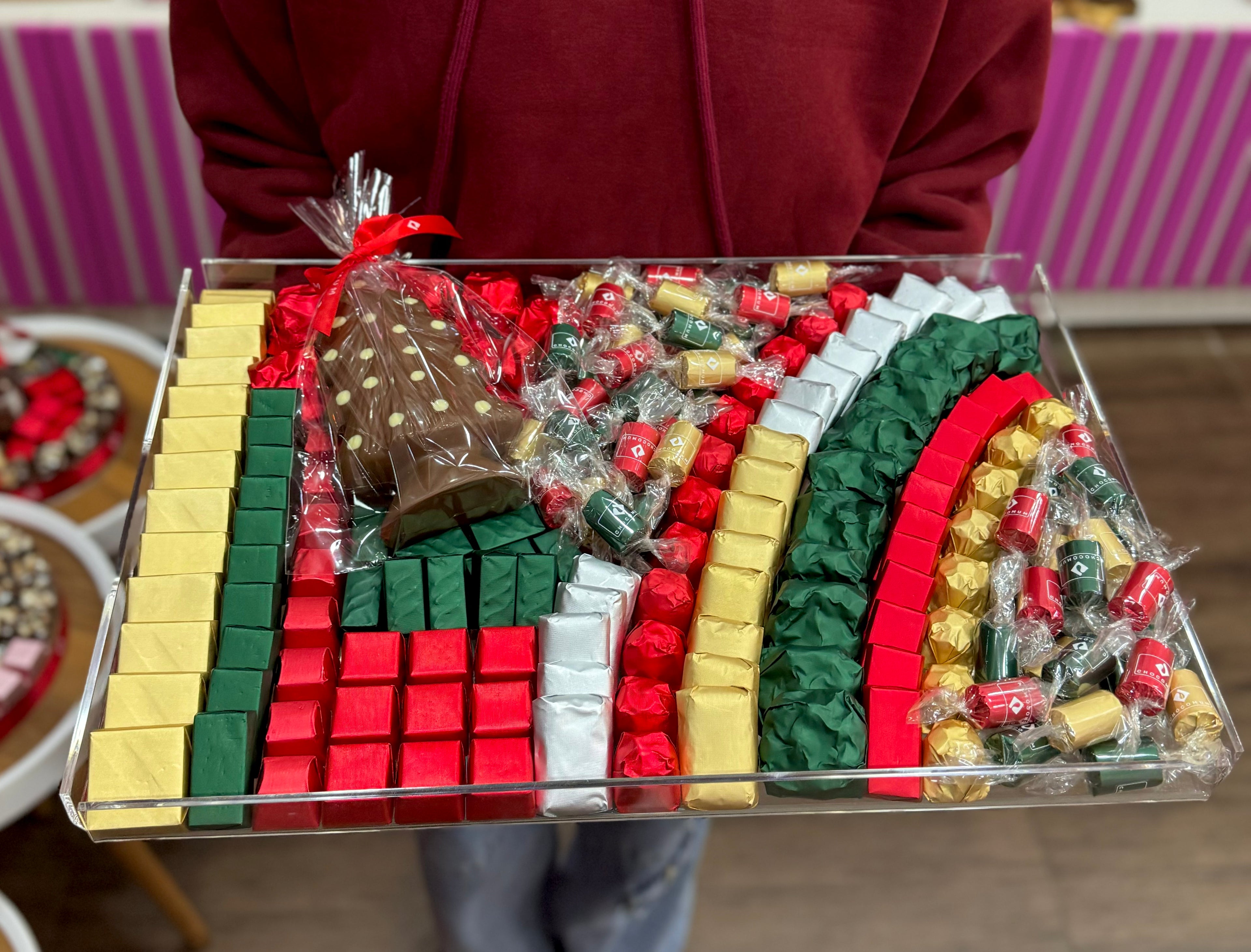 Rectangular Wrapped Christmas Tray