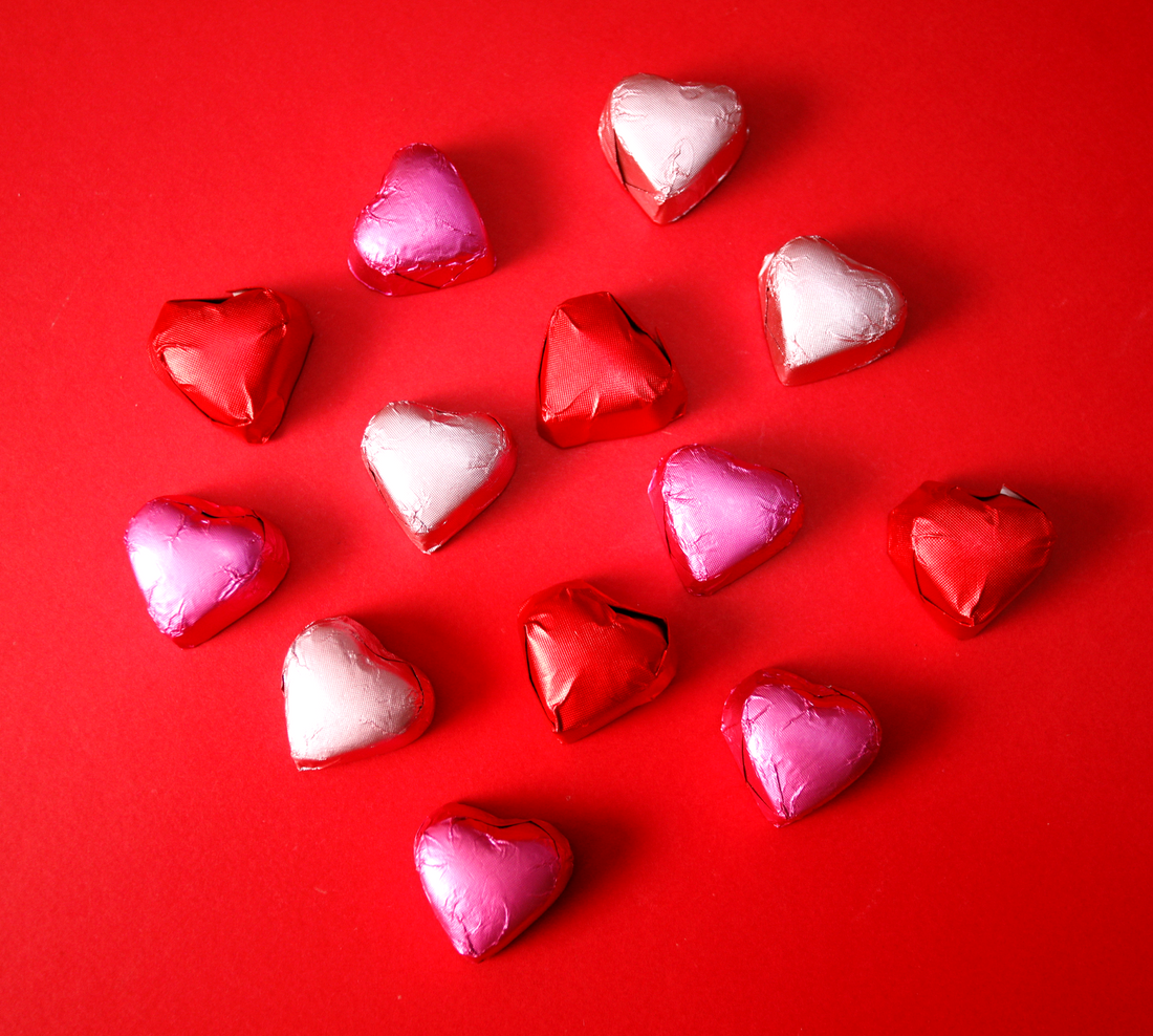 Wrapped Chocolate Hearts Box