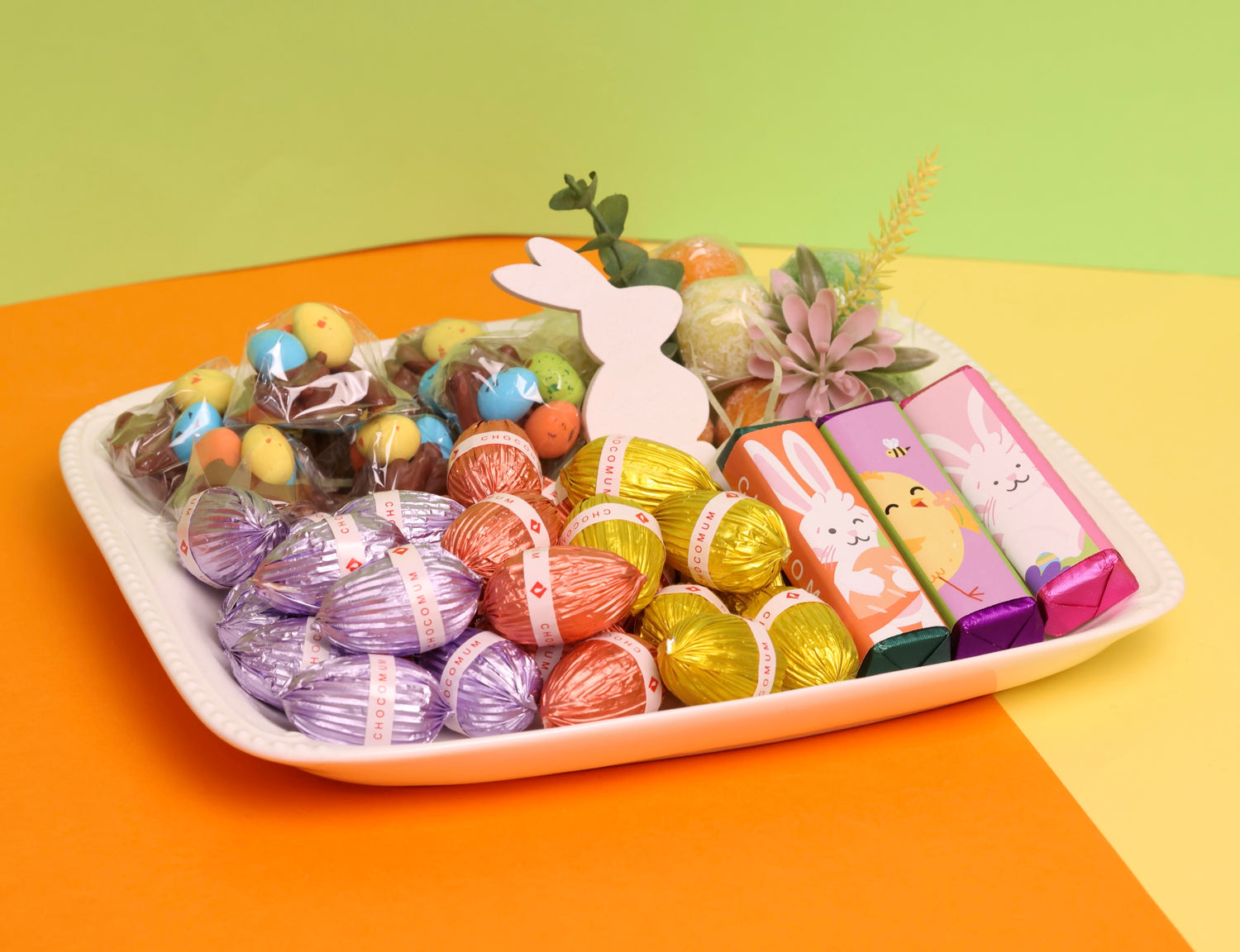 Easter Rectangular Compartments Arrangement