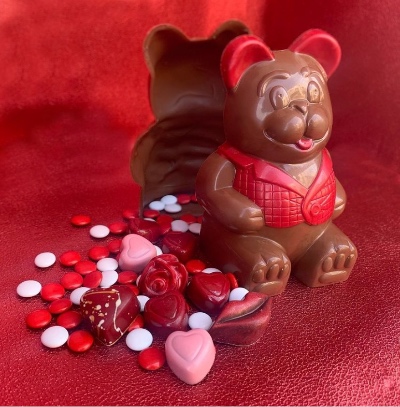 valentine's day chocolate and bear